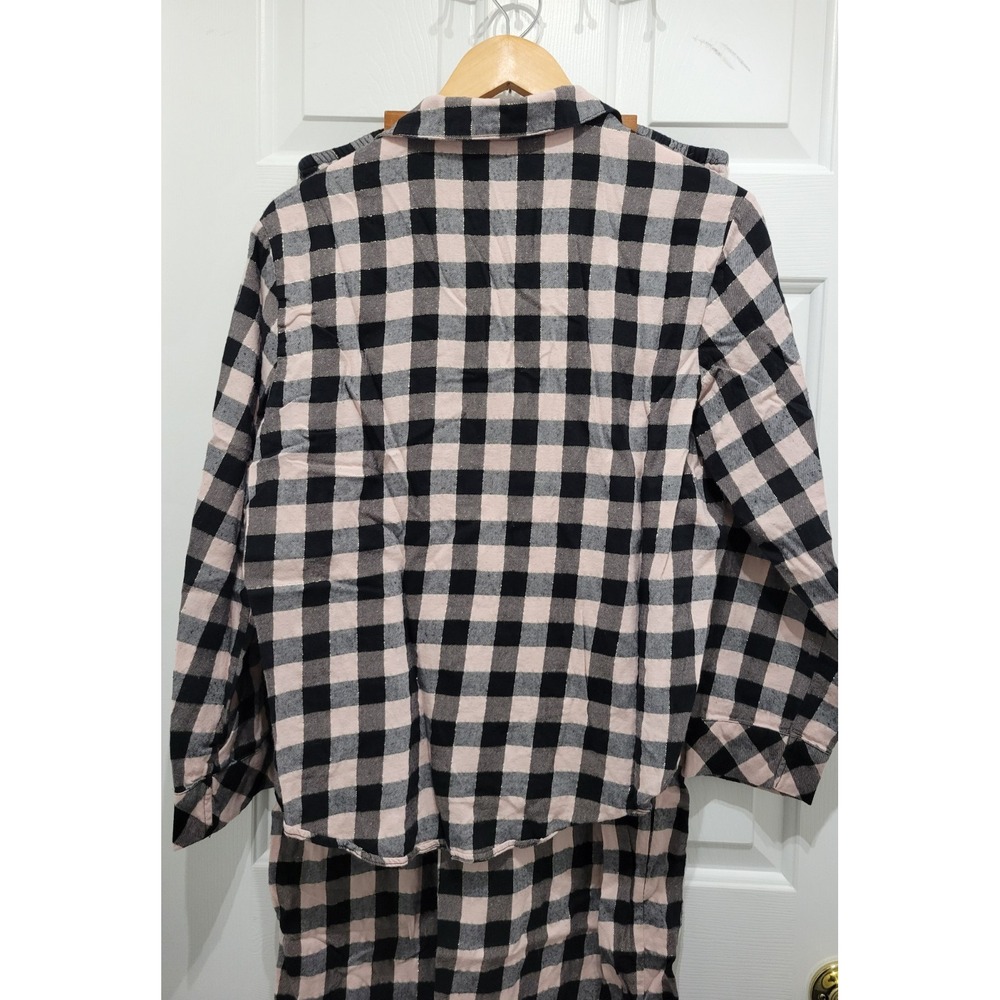 Victoria's Secret Pajama Set Women's Size Medium Black/Pink Plaid (2 Piece Set) - Picture 4 of 10